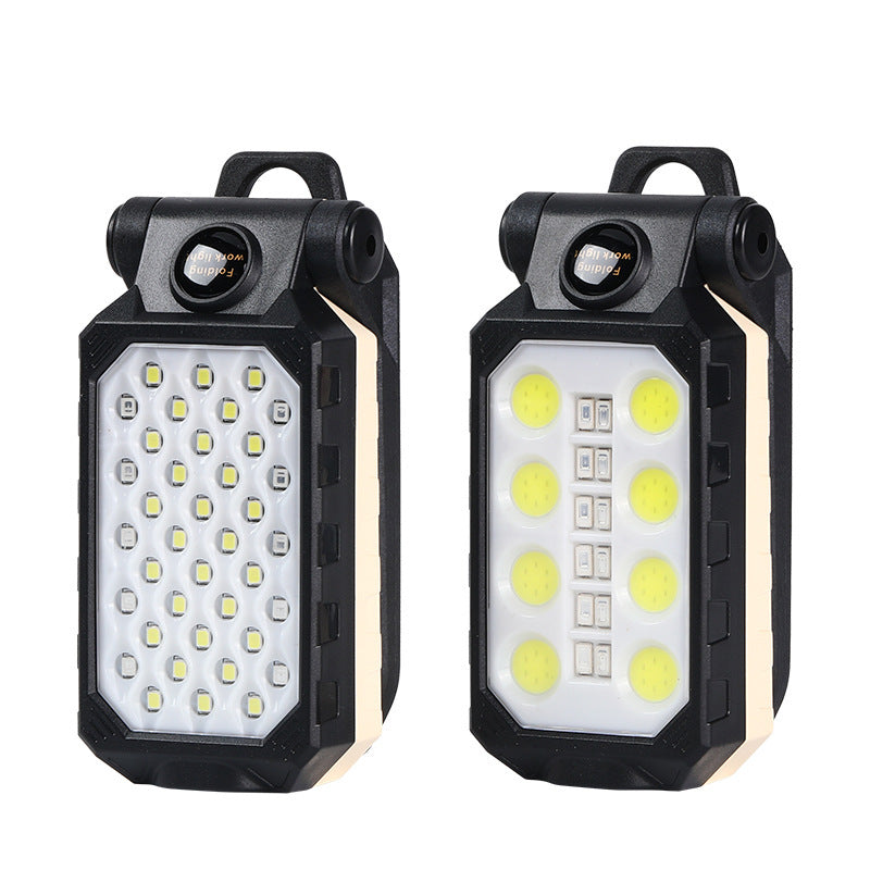 Folding USB Rechargeable COB Work Light Portable LED Flashlight Outdoor DealSniper.net