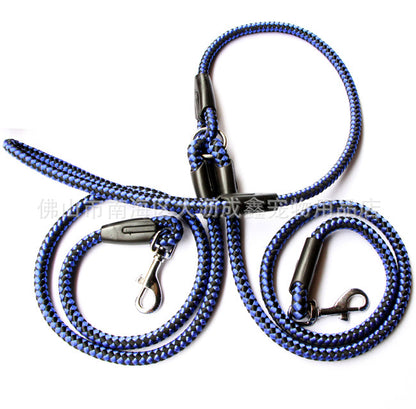 Double-Ended Traction Rope For Walking The Dog Hand-Double-Ended Pets Gym From House A Blue 0.8cm