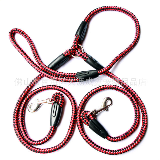 Double-Ended Traction Rope For Walking The Dog Hand-Double-Ended Pets Gym From House A Red 0.8cm