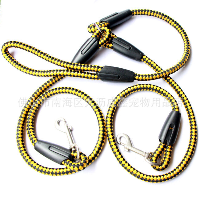 Double-Ended Traction Rope For Walking The Dog Hand-Double-Ended Pets Gym From House A Yellow 0.8cm