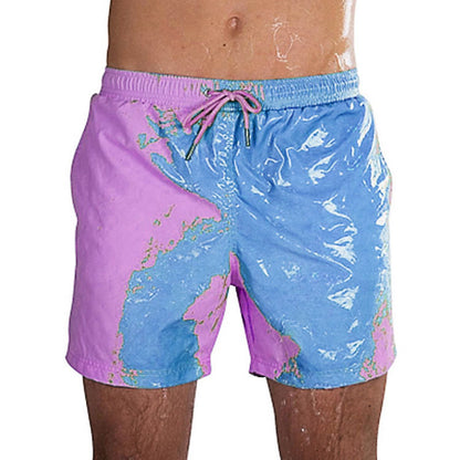 Magical Change Color Beach Shorts Summer Men Swimming Trunks Men dealsniper-net Blue purple 2XL