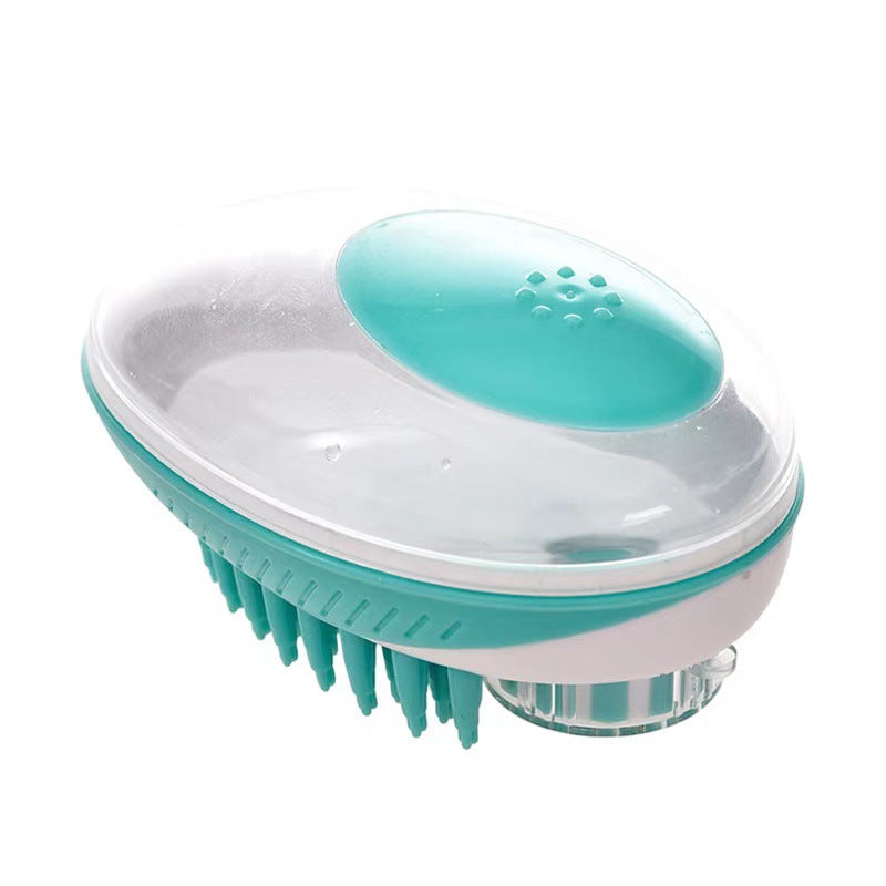 Pet Supplies Bath Brush Massage Comb Can Store Bath Liquid Silicone Brush For Cats And Dogs Pets dealsniper-net Green