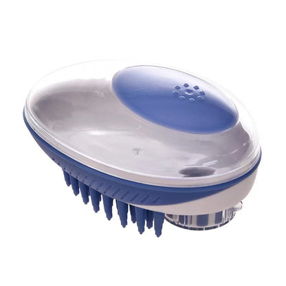Pet Supplies Bath Brush Massage Comb Can Store Bath Liquid Silicone Brush For Cats And Dogs Pets dealsniper-net Blue