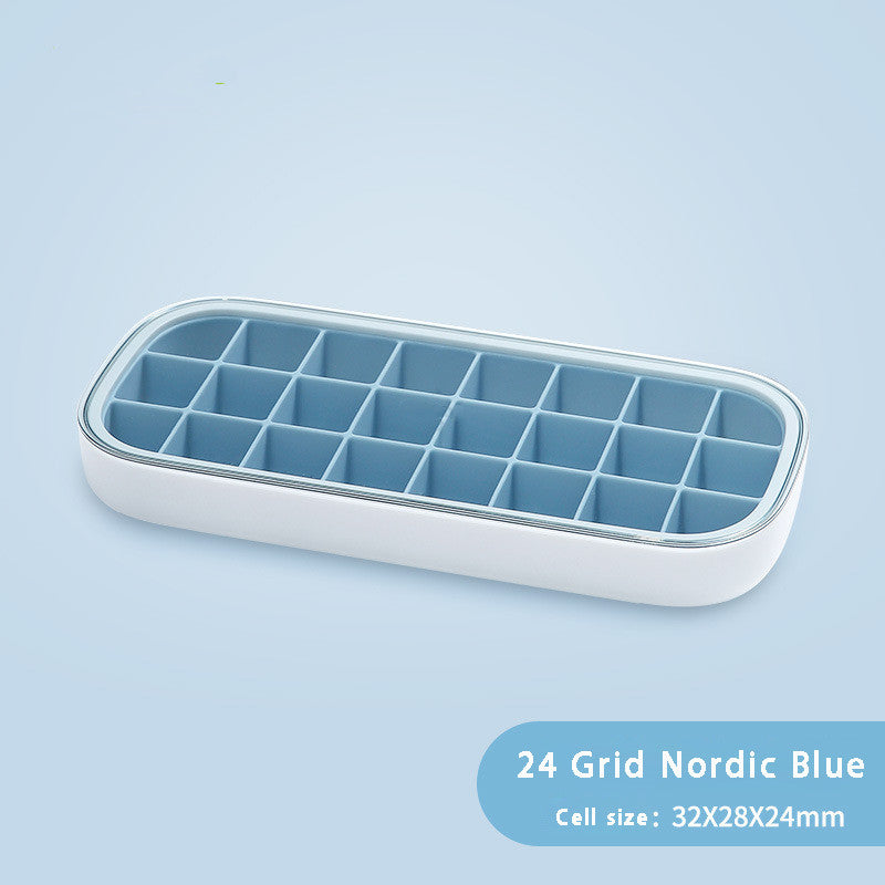 Ice Mold Household Ice Box Freezer With Cover Artifact Silicone Refrigerator Ice Mold Kitchen dealsniper-net Blue