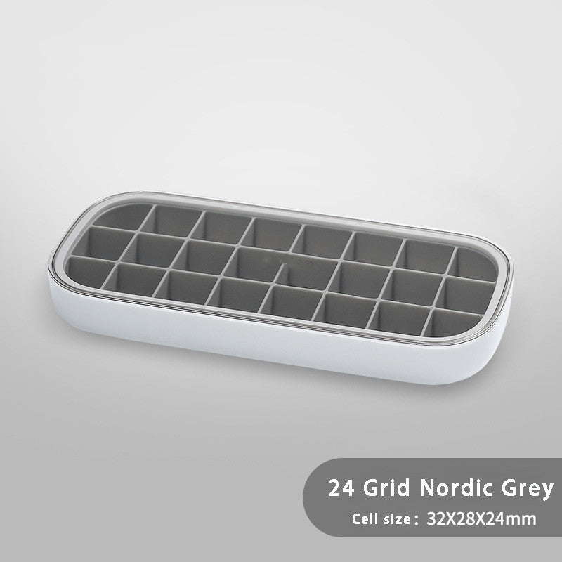 Ice Mold Household Ice Box Freezer With Cover Artifact Silicone Refrigerator Ice Mold Kitchen dealsniper-net Grey