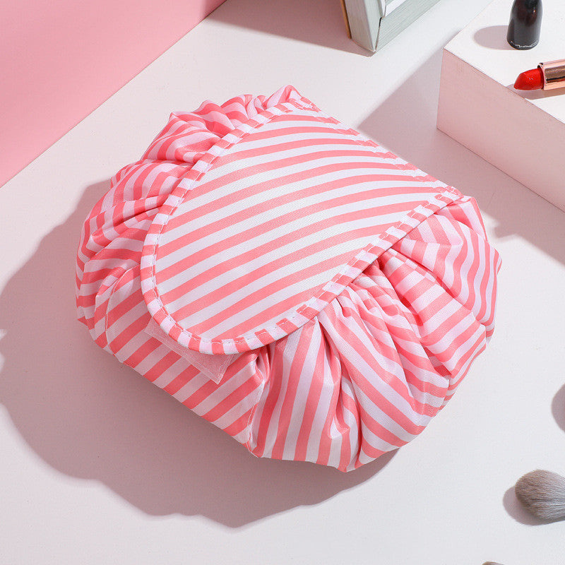 Cosmetic Bag Storage Capacity Travel Storage Beauty DealSniper.net Fresh pink and white strips
