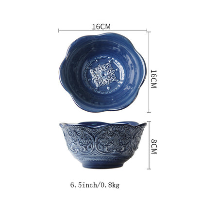 Baroque Dishware Household Bowl Nordic Style Ceramic Set Kitchen DealSniper.net 1 Style 1PC