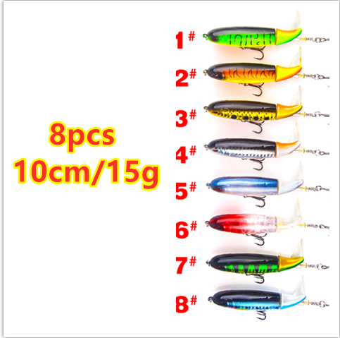 Road Sub-bait Propeller Tractor Hard Bait Floating Water Pencil Lure Bait Outdoor dealsniper-net 8pcs 10cm15g