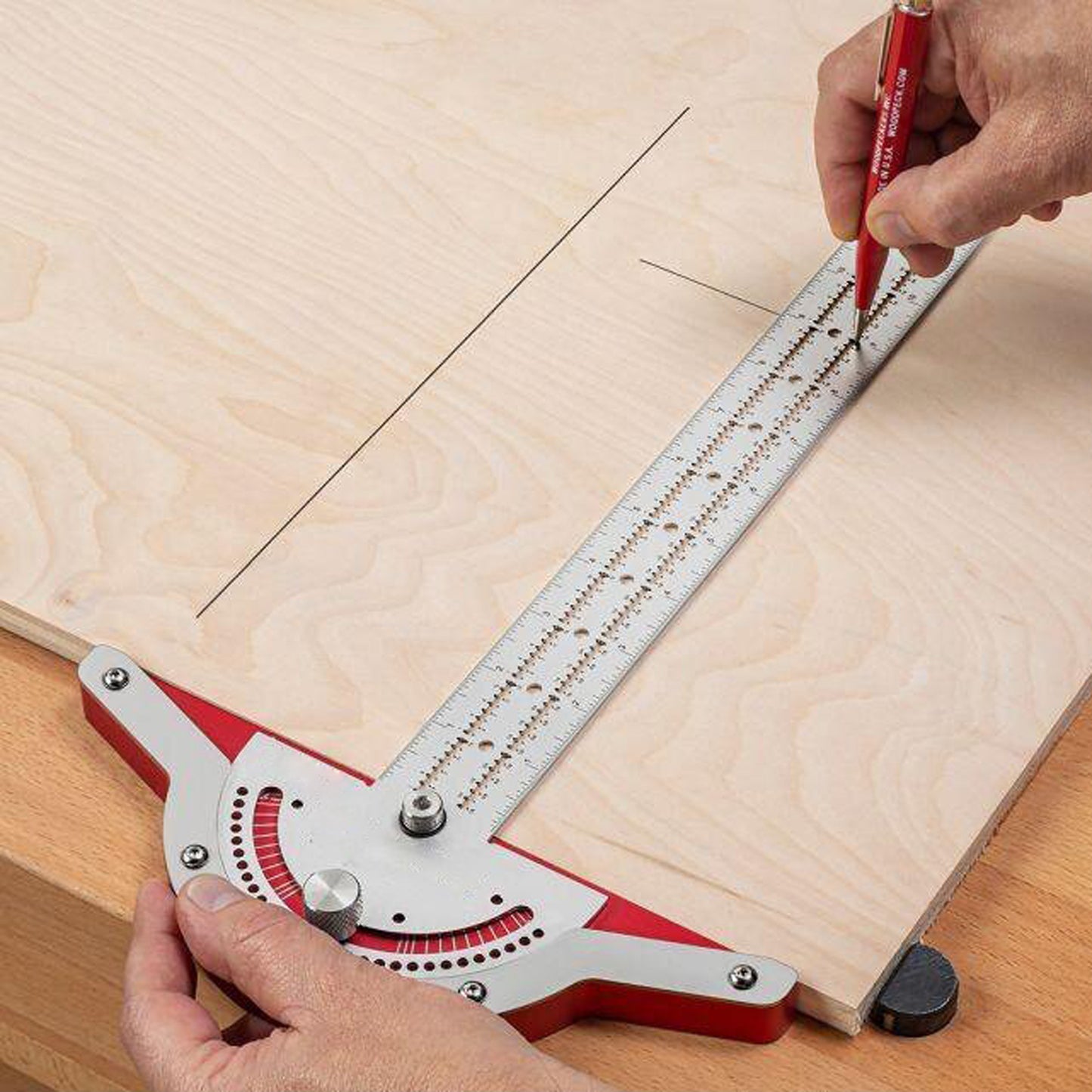 Woodworkers Edge Ruler Protractor Angle Protractor Two Arm Woodworking Ruler Tools dealsniper-net