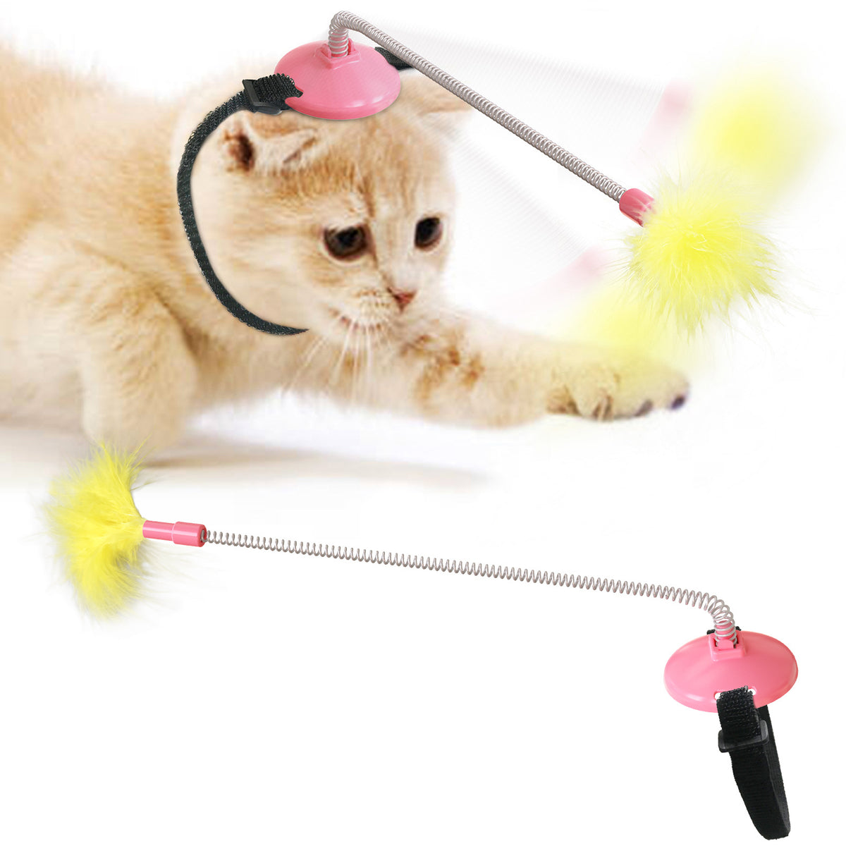 Kitty Relief Feather Funny Cat Stick Pets DealSniper.net Pink