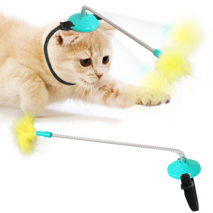 Kitty Relief Feather Funny Cat Stick Pets DealSniper.net Lake Blue