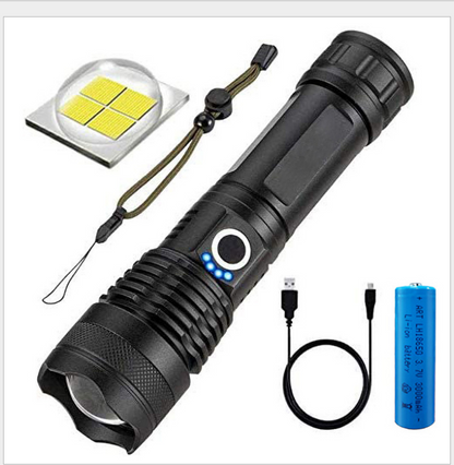 Strong Light Flashlight, Rechargeable, Zoom Power Display, Outdoor Super Bright And Portable Outdoor dealsniper-net