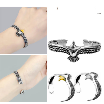 Viking Eagle Cuff Bracelet Valentines Day Gift For Boyfriend Jewelry dealsniper-net Sliver