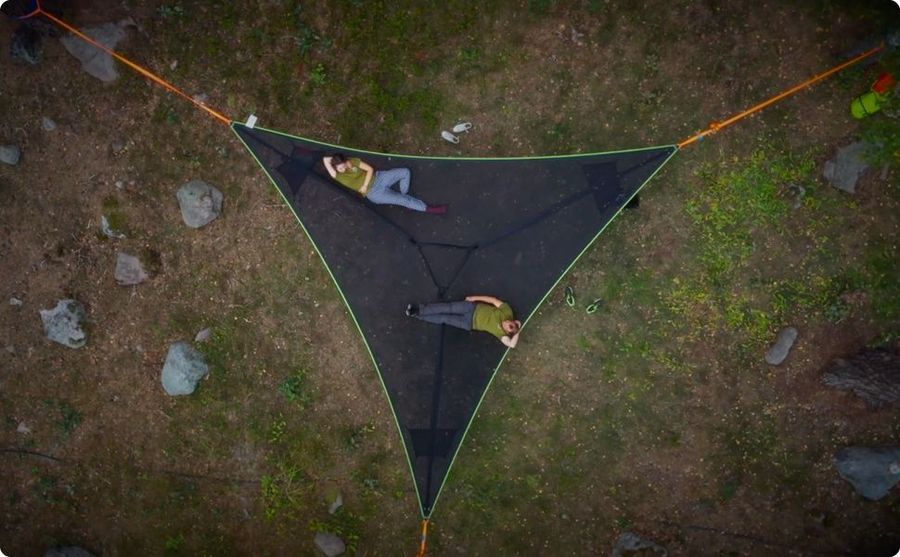 Multi-Person Hammock Three Point Design Portable Hammock Multi-functional Triangle Aerial Mat Outdoor dealsniper-net