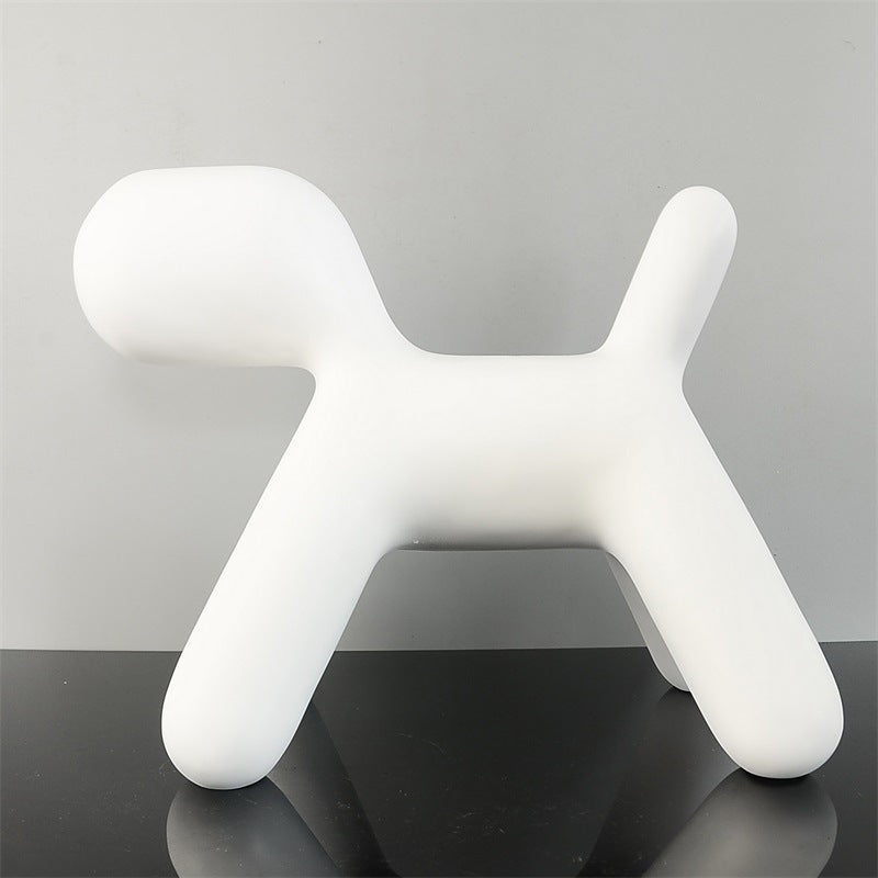 Resin Creative Balloon Abstract Dog Ornament Home Decor Gym From House White L