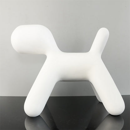 Resin Creative Balloon Abstract Dog Ornament Home Decor Gym From House White L