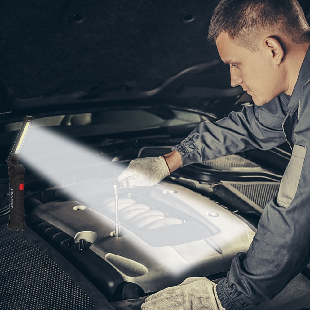 COB LED Tactical Flashlight USB Rechargeable Torch Work Light Outdoor DealSniper.net