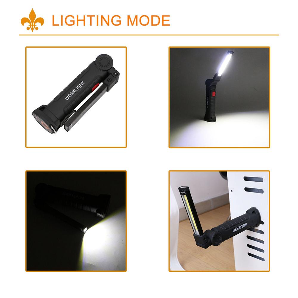 COB LED Tactical Flashlight USB Rechargeable Torch Work Light Outdoor DealSniper.net