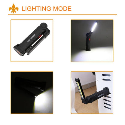 COB LED Tactical Flashlight USB Rechargeable Torch Work Light Outdoor DealSniper.net
