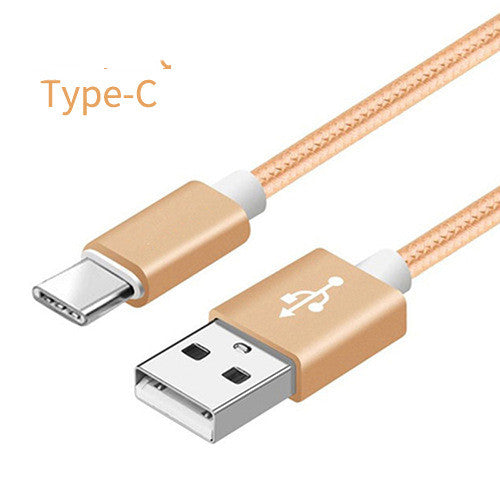 Compatible WithApple , Data Cable Nylon Braided V8 Charging Cable Phones dealsniper-net Gold Typec 0.25M