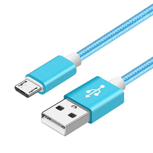 Compatible WithApple , Data Cable Nylon Braided V8 Charging Cable Phones dealsniper-net Blue Android 0.25M