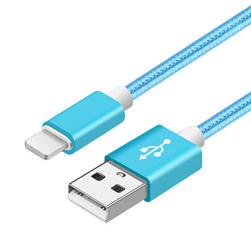 Compatible WithApple , Data Cable Nylon Braided V8 Charging Cable Phones dealsniper-net Blue Lighting 0.25M