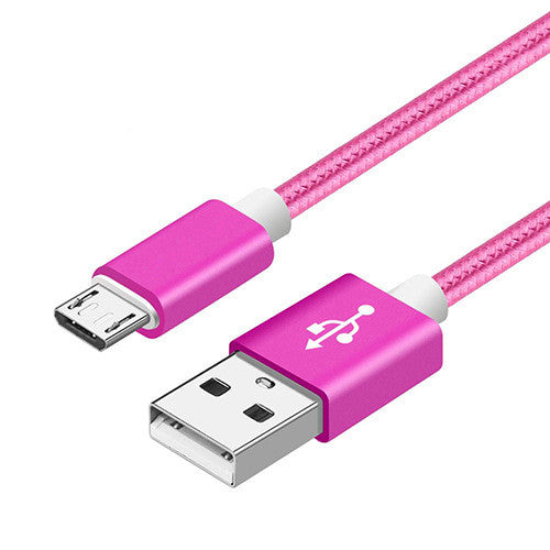 Compatible WithApple , Data Cable Nylon Braided V8 Charging Cable Phones dealsniper-net Rose Red Android 0.25M