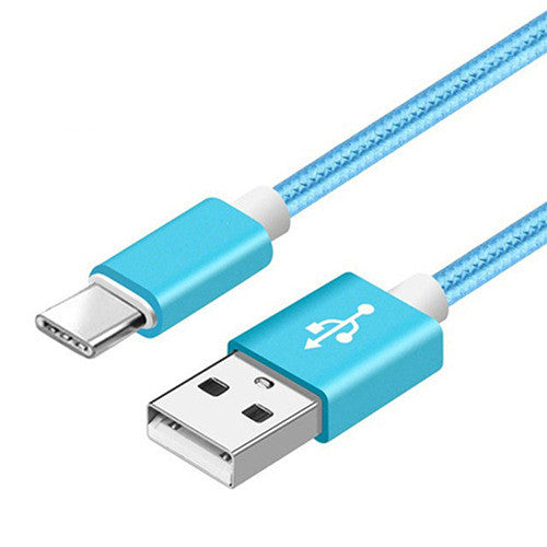 Compatible WithApple , Data Cable Nylon Braided V8 Charging Cable Phones dealsniper-net Blue Typec 0.25M