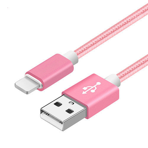 Compatible WithApple , Data Cable Nylon Braided V8 Charging Cable Phones dealsniper-net Rose Gold Lighting 0.25M