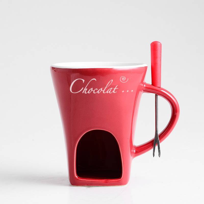 Fondue Mug Set Personal Mini Fondue Pots Chocolate Kitchen DealSniper.net Red