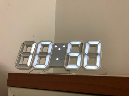 3D Luminous LED Digital Clock, Simple And Versatile At Home House dealsniper-net White Power plug