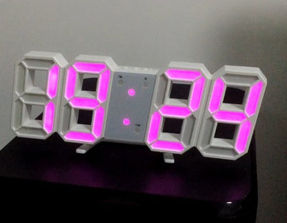 3D Luminous LED Digital Clock, Simple And Versatile At Home House dealsniper-net White body powder Power plug