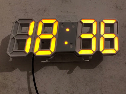 3D Luminous LED Digital Clock, Simple And Versatile At Home House DealSniper.net White body yellow word Power plug