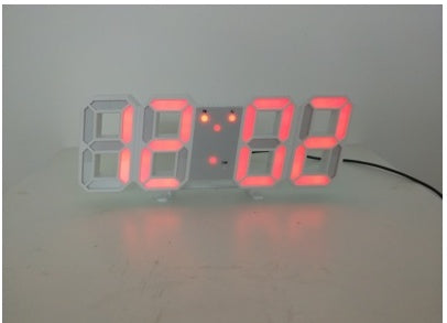 3D Luminous LED Digital Clock, Simple And Versatile At Home House dealsniper-net White body Power plug