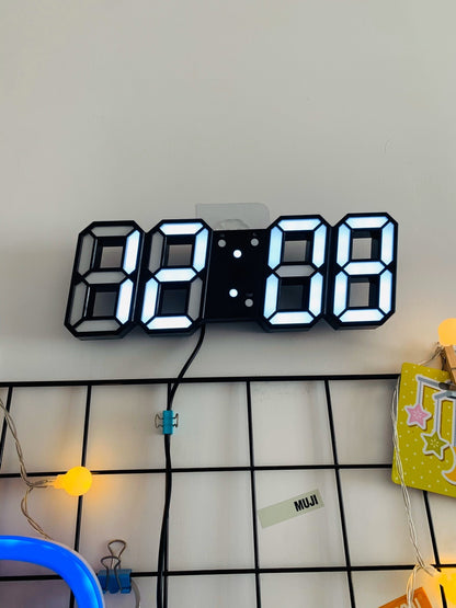 3D Luminous LED Digital Clock, Simple And Versatile At Home House dealsniper-net Bold white Power plug