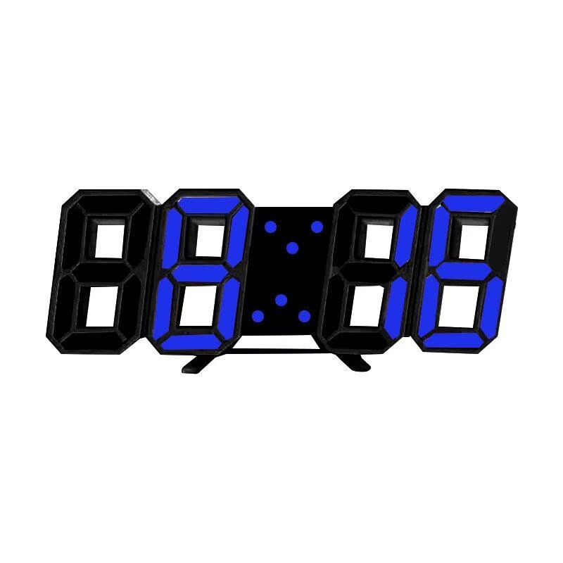 3D Luminous LED Digital Clock, Simple And Versatile At Home House dealsniper-net Bold blue Power plug