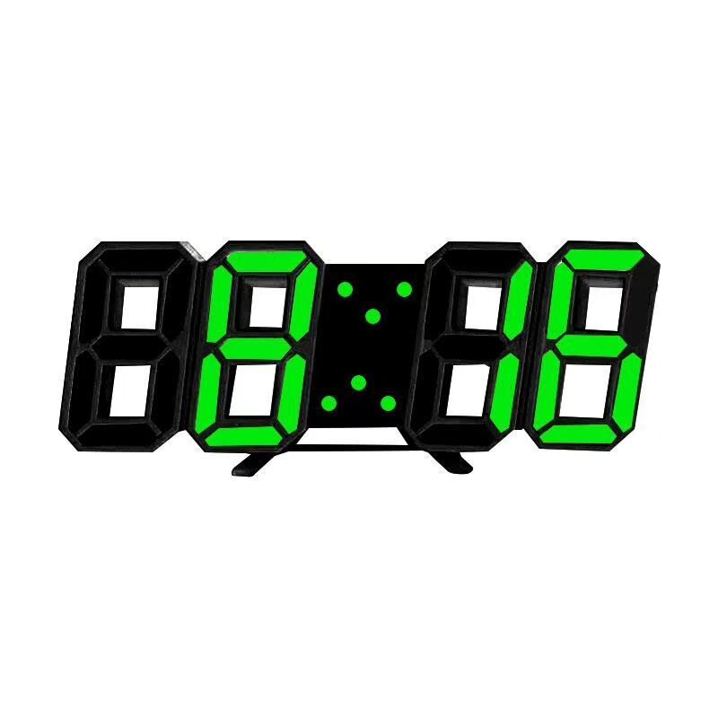 3D Luminous LED Digital Clock, Simple And Versatile At Home House dealsniper-net Bold green Power plug