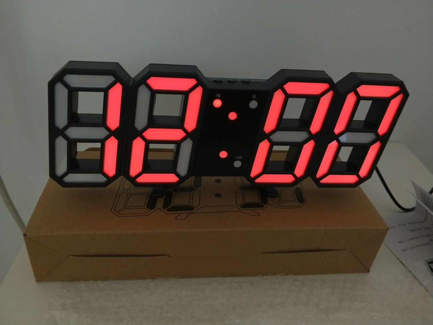 3D Luminous LED Digital Clock, Simple And Versatile At Home House dealsniper-net Bold red letter Power plug