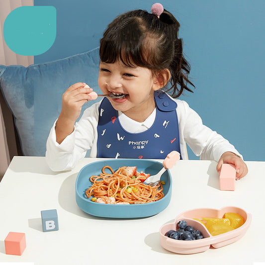 Ins Portable Silicone Sucker Plate Food Self Feeding