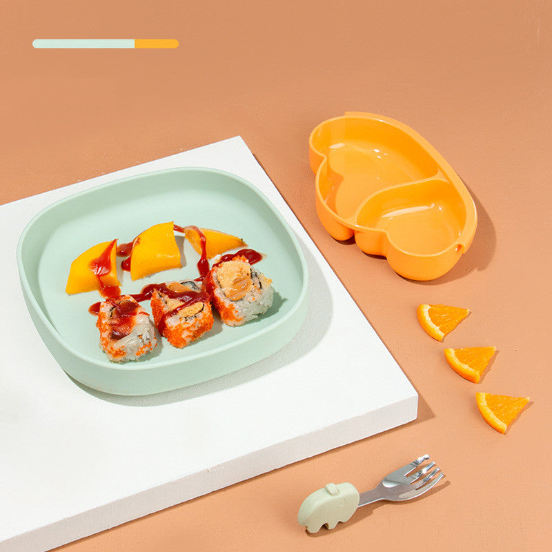 Ins Portable Silicone Sucker Plate Food Self Feeding