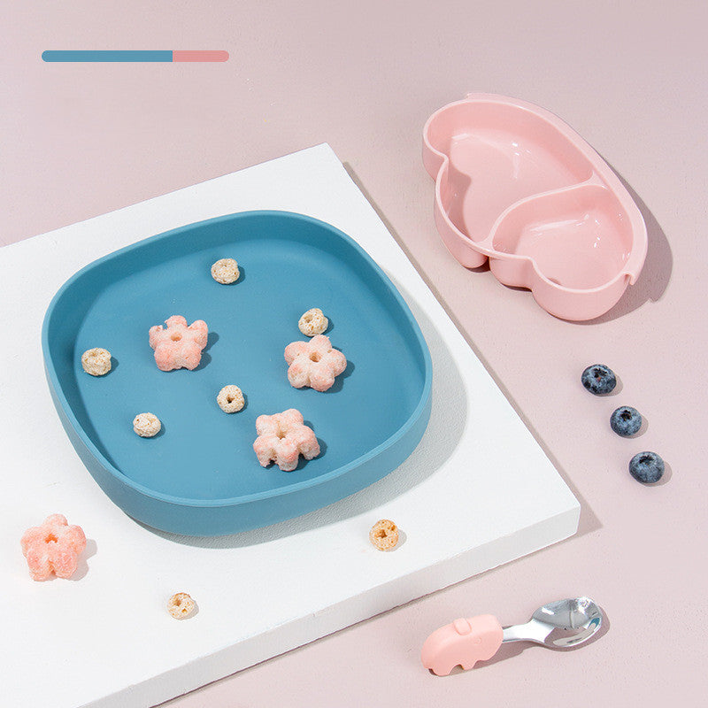 Ins Portable Silicone Sucker Plate Food Self Feeding