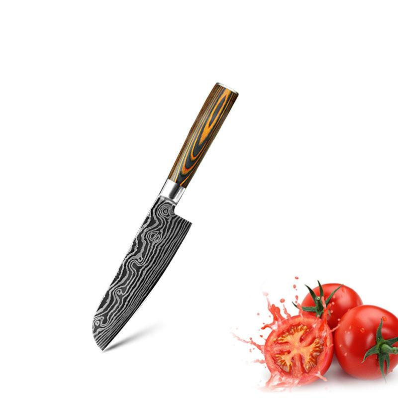 Mascus Knife Set, Laser Grain Stainless Steel Kitchen Knife, 6-piece Set Kitchen DealSniper.net C 1PCS