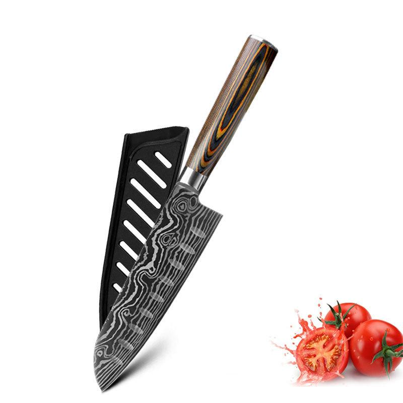 Mascus Knife Set, Laser Grain Stainless Steel Kitchen Knife, 6-piece Set Kitchen DealSniper.net F 1PCS