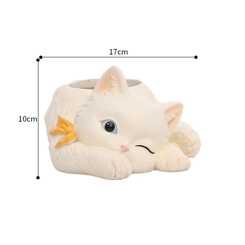 Creative Home Simulation Cat Potted Ornaments Home Decor DealSniper.net B