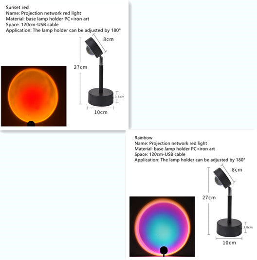 The Sun Never Sets Projection Sunset Atmosphere Light Home dealsniper-net Rainbow and Sunset red