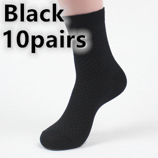 Socks men's new bamboo fiber men's socks Men dealsniper-net Black 10pairs