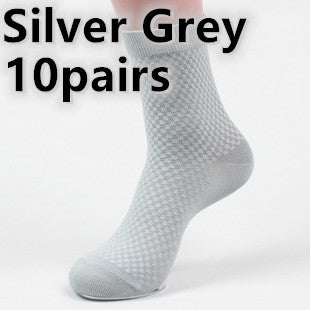 Socks men's new bamboo fiber men's socks Men dealsniper-net Silver Grey 10pairs