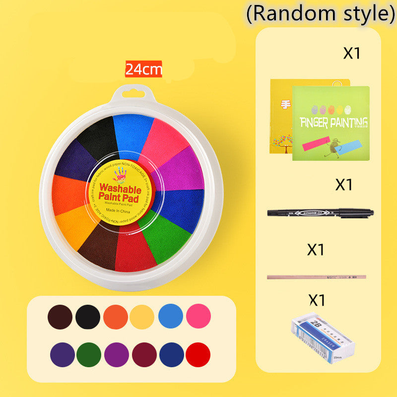 New Hot Selling Kindergarten Finger Print Mud Non-toxic Washable Pigment Kids DealSniper.net Large 12color suit