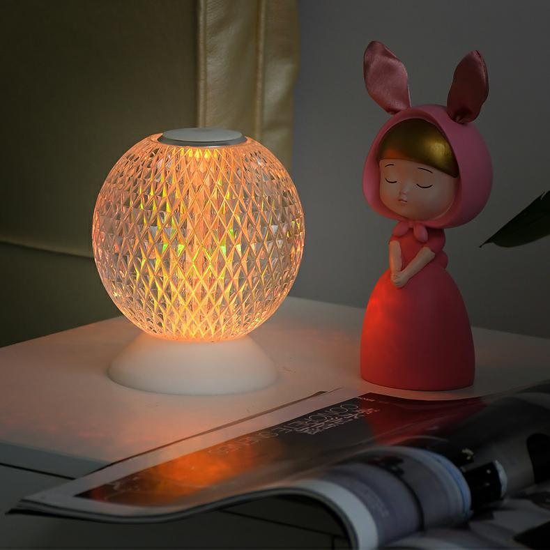 Acrylic Crystal LED Bedside Lamp RGB Touch Switch Desk Lamp Home Decor dealsniper-net