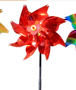 Bird Repeller Pinwheels Reflective Sparkly Bird Deterrent Protect Plant Garden dealsniper-net Red Octagonal windmill